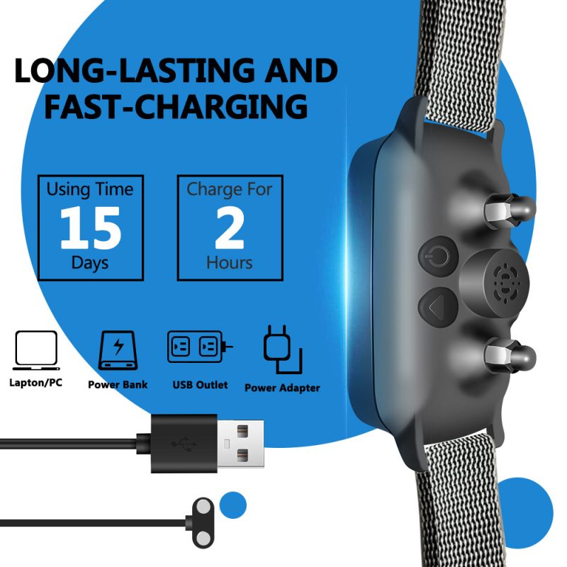 Anti-Bell-Gerät für Hunde, klein, intelligent, elektrisch, Ultraschall, Hundetrainingshalsband, Hund hört auf zu bellen