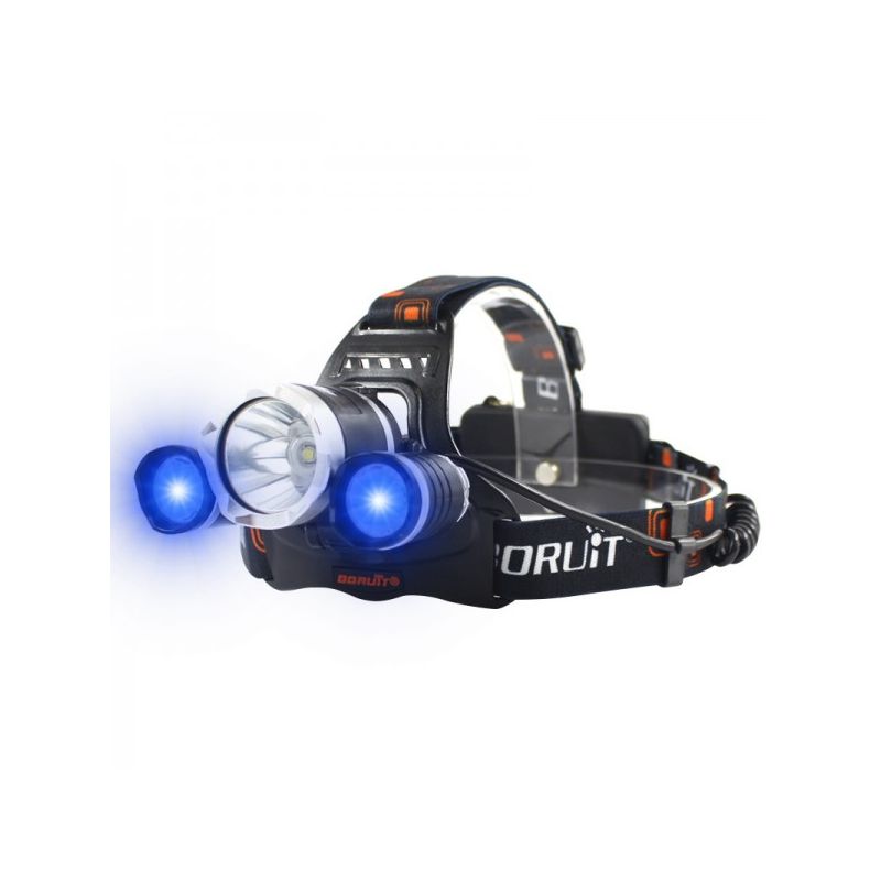 Boruit RJ-3000 LED-Scheinwerfer T6 weißes Licht und 2 x XPE R5 grüne Licht-LED-Scheinwerfer