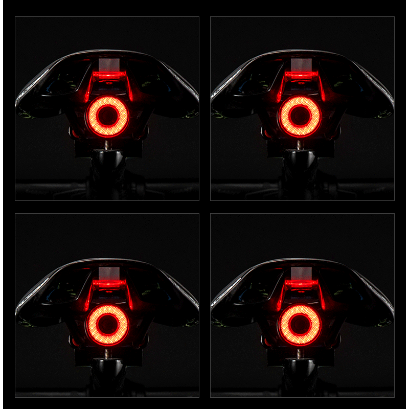 ROCKBROS Q5 Fahrrad Smart Auto Brake Sensing Light IPx6 Wasserdichtes LED-Laderad Rücklicht Fahrradrücklicht