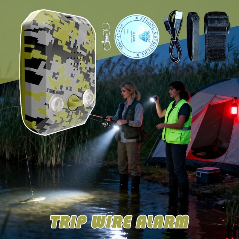 120dB Perimeter Alarm - Waterproof Outdoor Trip Security Siren, Camping Survival Safety Device, Wilderness Protection Gadget, emergencys Alert | Travel Trip Alarm for Hunting Property Night Defense