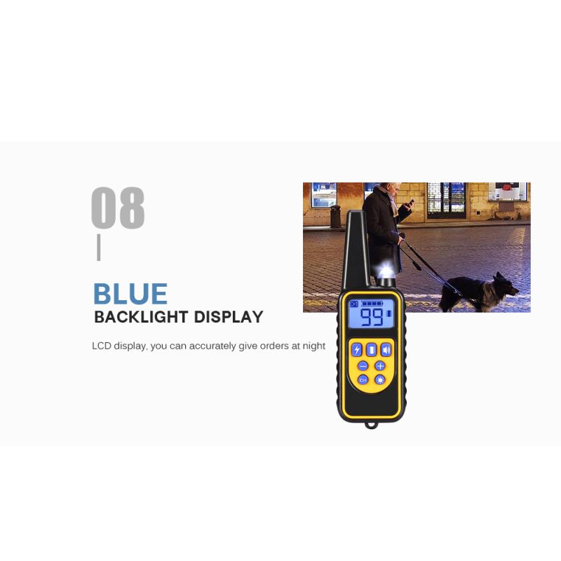 800m Electric Hunde-Trainingskragen PET-Fernbedienung wasserdicht wiederaufladbar mit LCD-Display für alle Größe Barke-Stop-Halsbänder