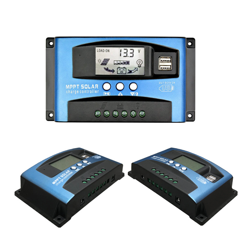 MPPT Solarladeregler 30/40/50/60/100A Solarregler Solarpanel Batterieregler Dual USB 5V LCD Display