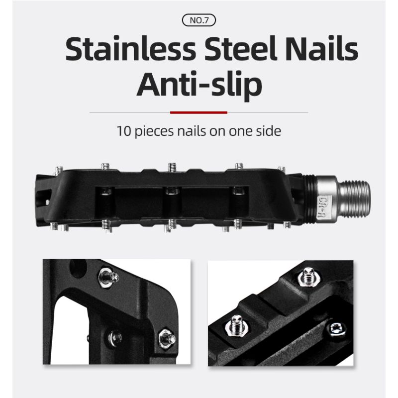 ROCKBROS Ultraleichte Dichtungslager Fahrrad Fahrradpedale Radfahren Nylon Rennrad BMX Mtb Pedale Flache Plattform Fahrradteile Zubehör