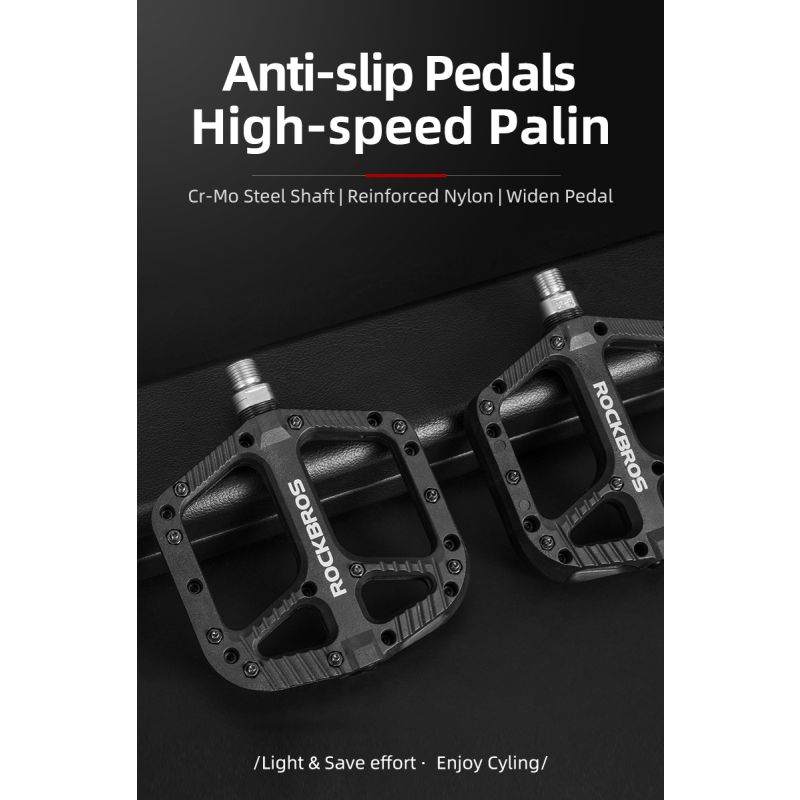 ROCKBROS Ultraleichte Dichtungslager Fahrrad Fahrradpedale Radfahren Nylon Rennrad BMX Mtb Pedale Flache Plattform Fahrradteile Zubehör