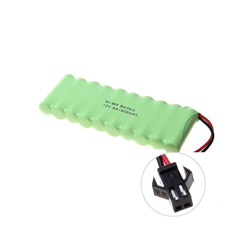 12V AA 1800mAh Ni-MH Akku mit großem SM-Stecker