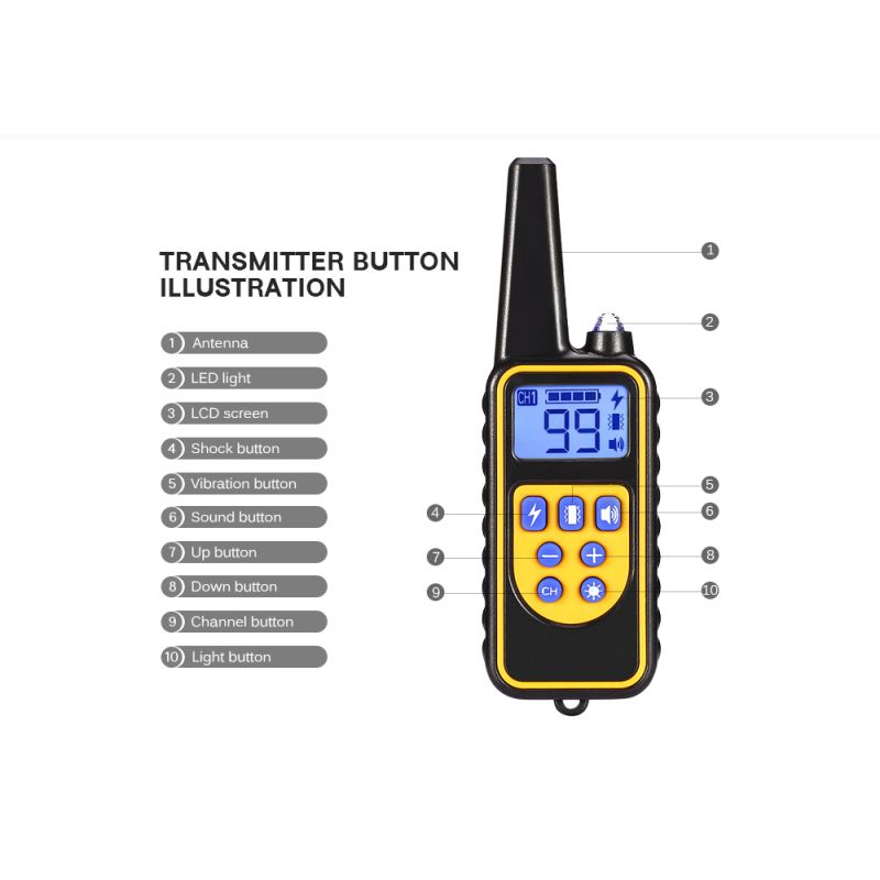 800m Electric Hunde-Trainingskragen PET-Fernbedienung wasserdicht wiederaufladbar mit LCD-Display für alle Größe Barke-Stop-Halsbänder