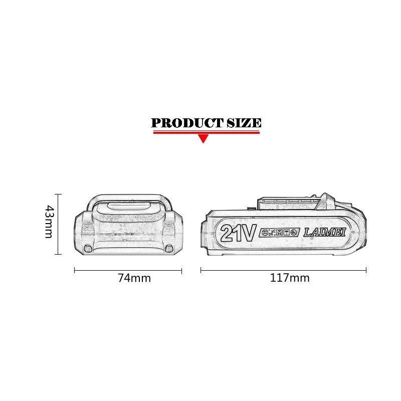  21V Lithium-Batterie-Li-Ion-Batterie-Stromwerkzeuge Wiederaufladbare Bohrer für schnurlosen Schraubendreher-Batterie Elektrische Bohrer