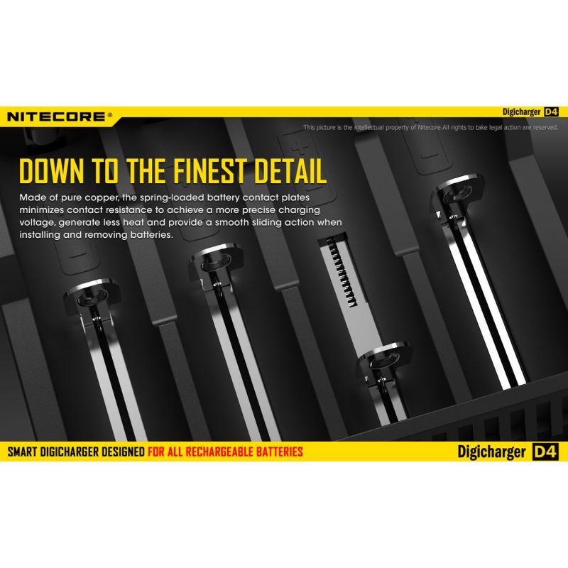 Nitecore D4 Digicharger LCD-Anzeige Batterie Nitecore-Ladegerät Intelligent 2.0 Fit Li-Ion 18650 14500 16340 26650