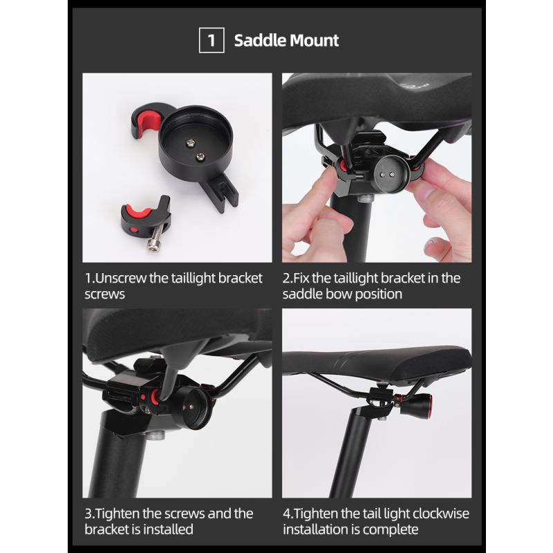 ROCKBROS Q5 Fahrrad Smart Auto Brake Sensing Light IPx6 Wasserdichtes LED-Laderad Rücklicht Fahrradrücklicht