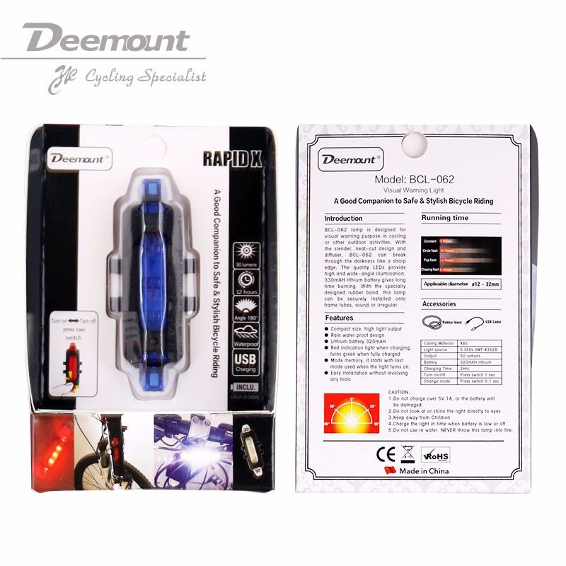 Tragbare USB-Wiederaufladbare Fahrradschwanz-Hecksicherheits-Warnlicht-Taillight