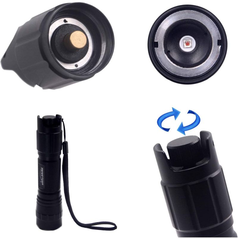 UltraFire 940 nm LED-IR-Taschenlampe, Infrarot-Nachtsichtlicht mit einstellbarem Fokus, stufenlos dimmbarer Jagd-IR-Strahler für Nachtsichtgeräte