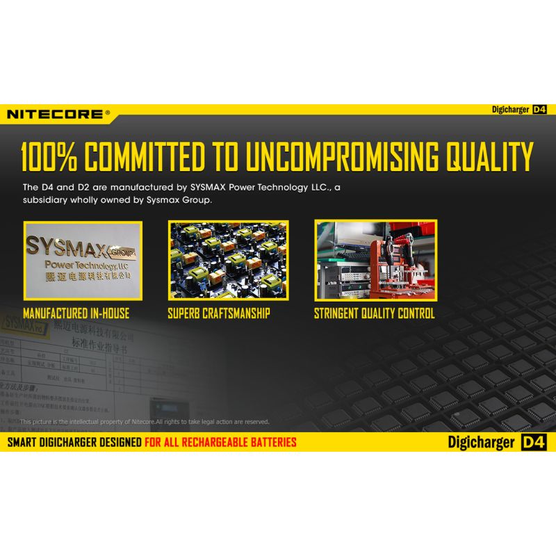 Nitecore D4 Digicharger LCD-Anzeige Batterie Nitecore-Ladegerät Intelligent 2.0 Fit Li-Ion 18650 14500 16340 26650