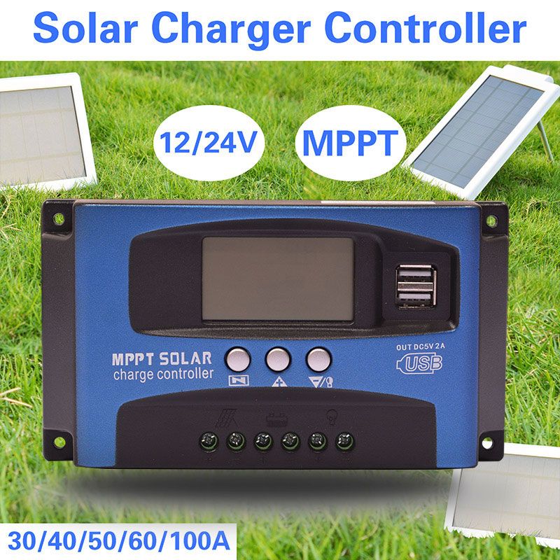 MPPT Solarladeregler 30/40/50/60/100A Solarregler Solarpanel Batterieregler Dual USB 5V LCD Display