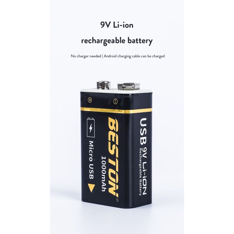 Beston 9V 1000mAh Micro USB Li-Ion Akku 6F22 USB Akku für RC Hubschrauber Modell Mikrofon Spielzeug