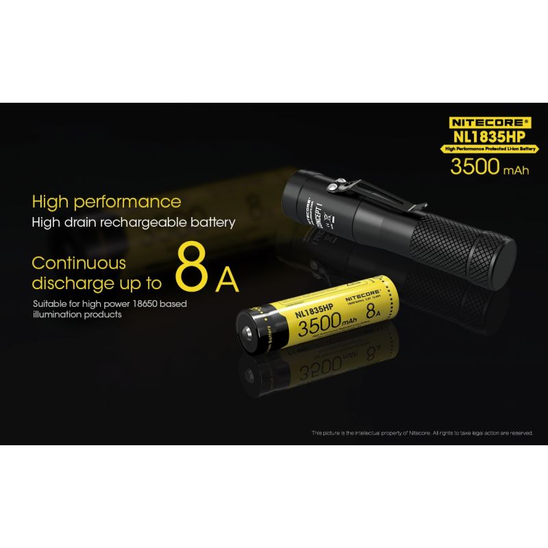 NITECORE NL1835HP 3500MAH 3.6V 12.6WH 8A Hochleistung 18650 Batterie