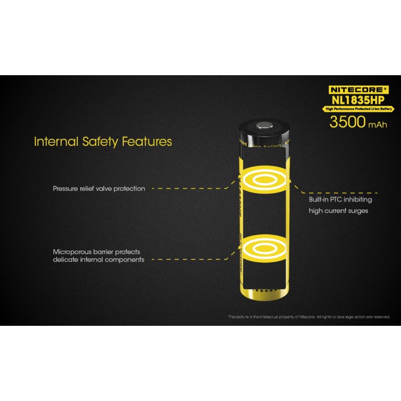 NITECORE NL1835HP 3500MAH 3.6V 12.6WH 8A Hochleistung 18650 Batterie
