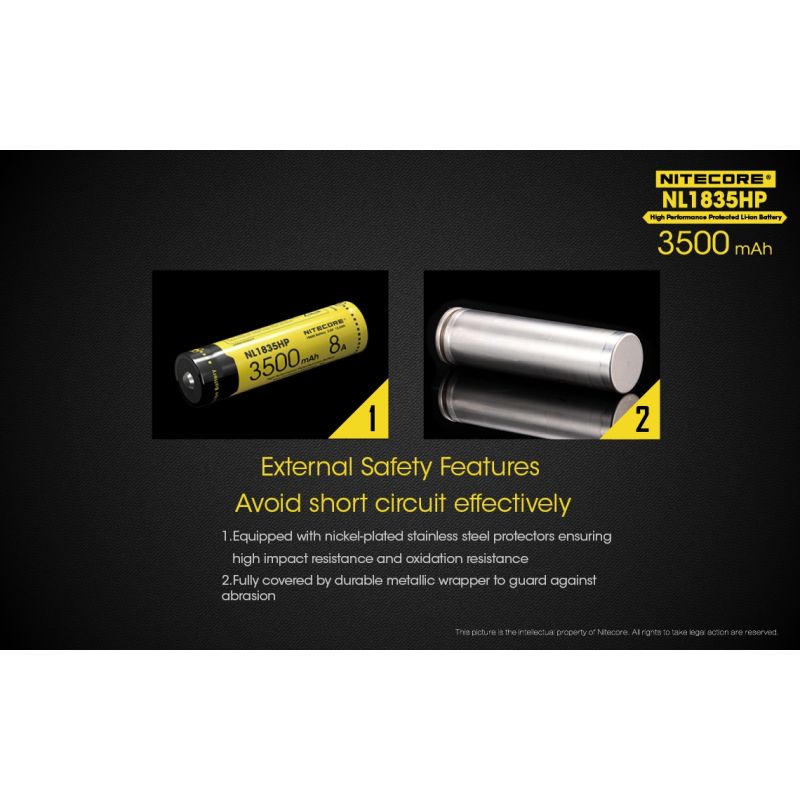 NITECORE NL1835HP 3500MAH 3.6V 12.6WH 8A Hochleistung 18650 Batterie