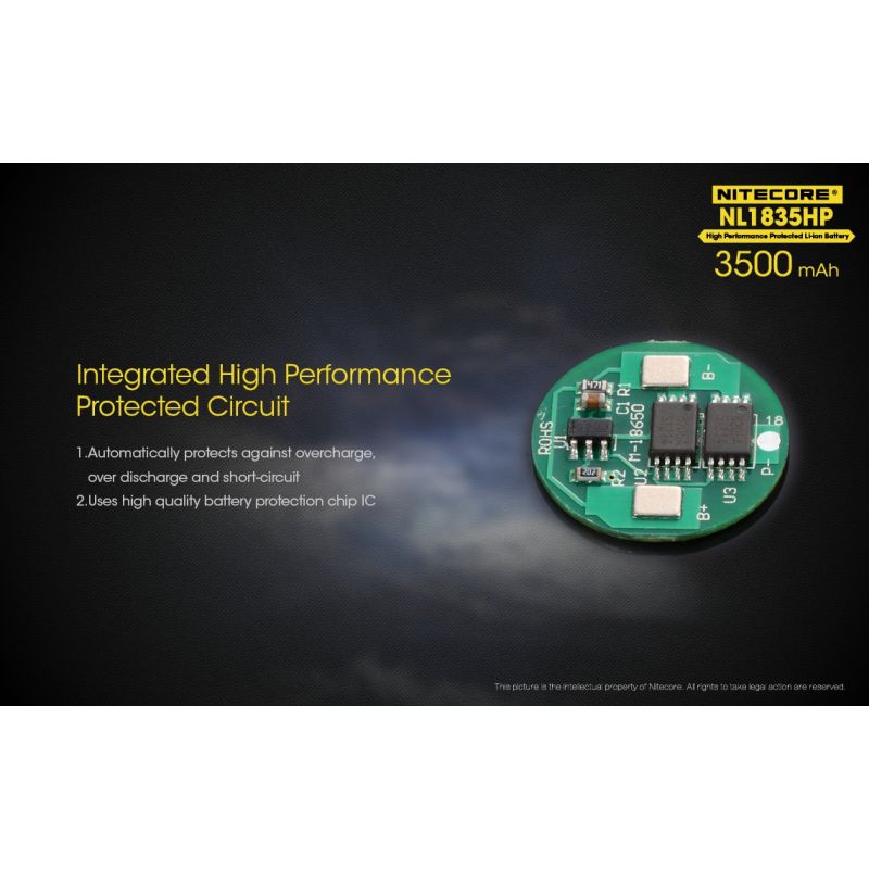 NITECORE NL1835HP 3500MAH 3.6V 12.6WH 8A Hochleistung 18650 Batterie