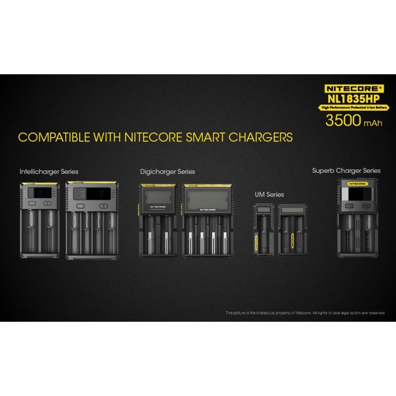 NITECORE NL1835HP 3500MAH 3.6V 12.6WH 8A Hochleistung 18650 Batterie
