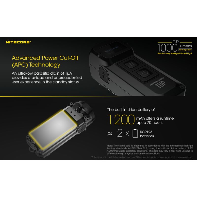 NITECORE TUP XP-L HD V6 LED 1000 Lumen USB Wiederaufladbare Mini-Taschenlampe
