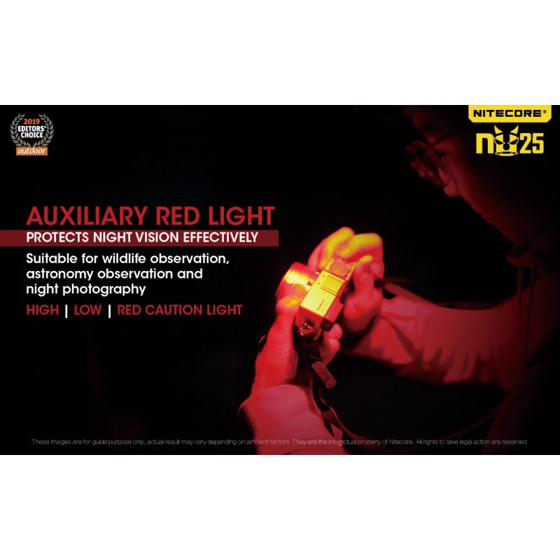 Nitecore NU25 XP-G2 S3 LED 360 Lumen LED-LED-Wiederaufladbare Scheinwerfer