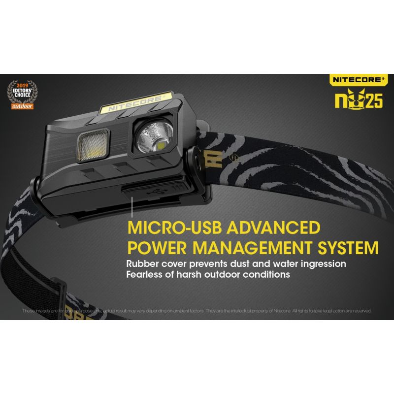 Nitecore NU25 XP-G2 S3 LED 360 Lumen LED-LED-Wiederaufladbare Scheinwerfer