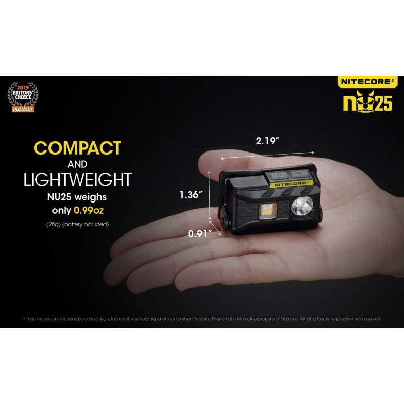 Nitecore NU25 XP-G2 S3 LED 360 Lumen LED-LED-Wiederaufladbare Scheinwerfer