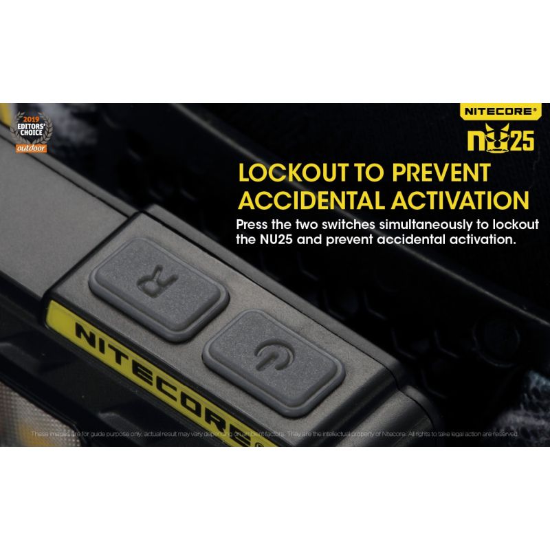 Nitecore NU25 XP-G2 S3 LED 360 Lumen LED-LED-Wiederaufladbare Scheinwerfer