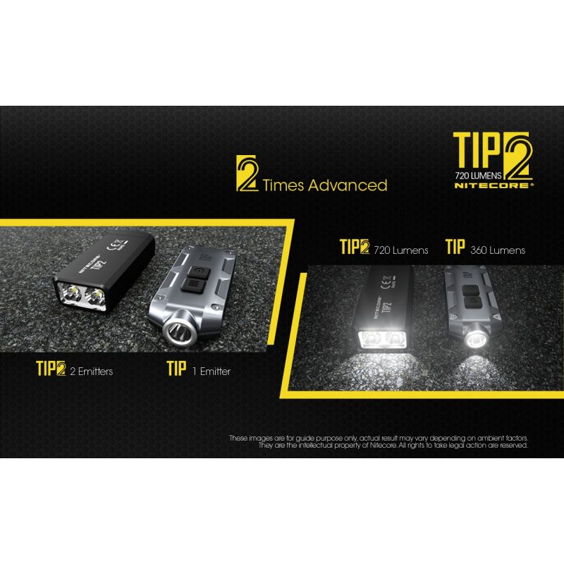 NITECORE TIPP2 XP-G3 S3 LED 720 Lumen USB Wiederaufladbare Schlüsselanhänger Tastenlampe