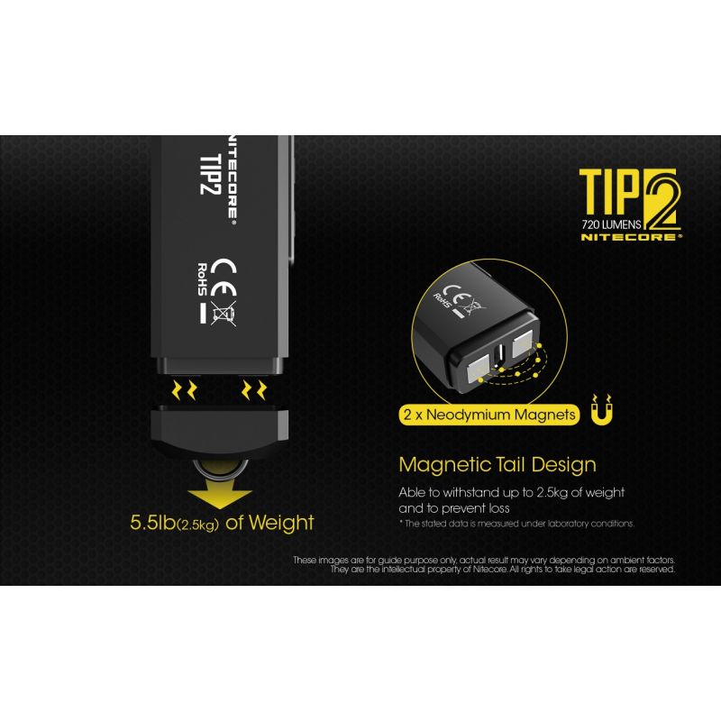 NITECORE TIPP2 XP-G3 S3 LED 720 Lumen USB Wiederaufladbare Schlüsselanhänger Tastenlampe