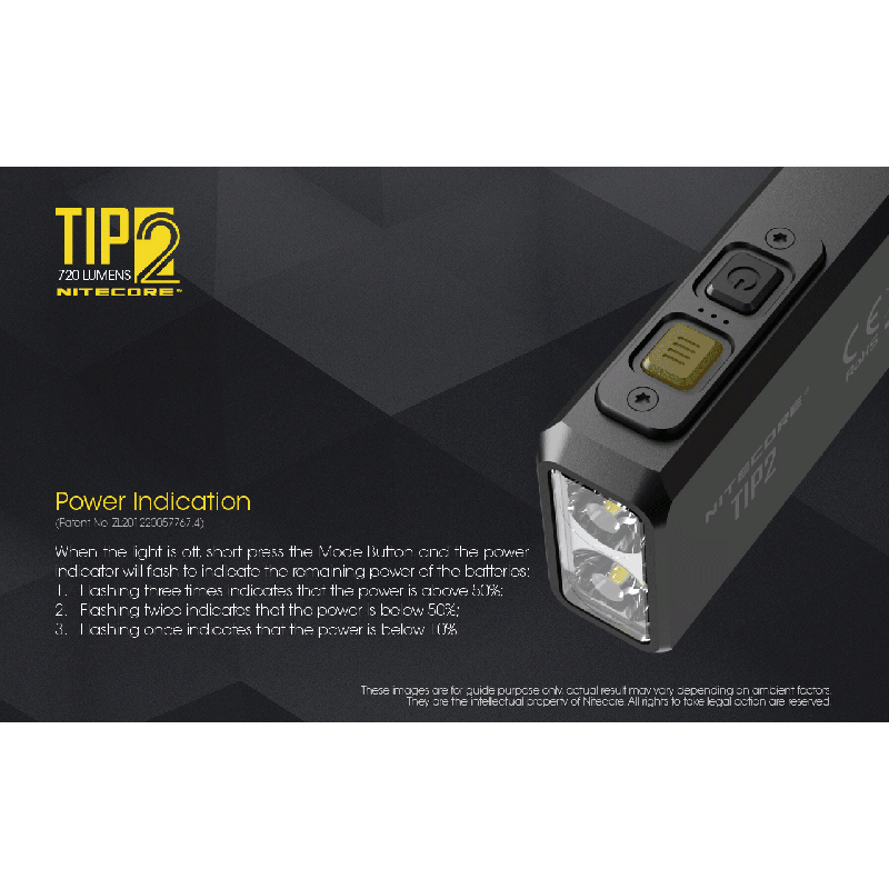 NITECORE TIPP2 XP-G3 S3 LED 720 Lumen USB Wiederaufladbare Schlüsselanhänger Tastenlampe