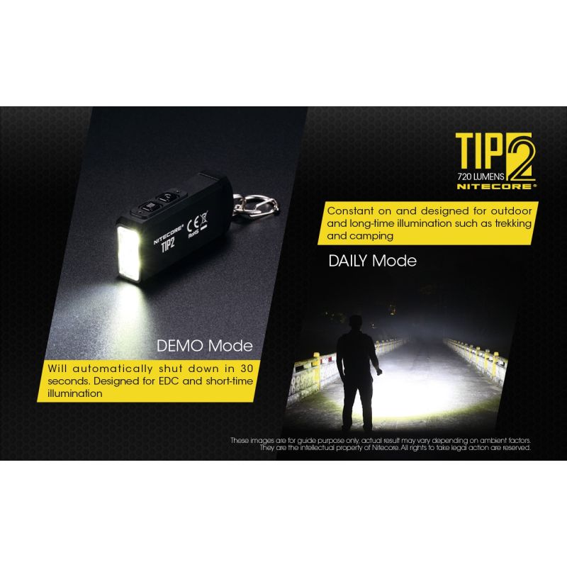 NITECORE TIPP2 XP-G3 S3 LED 720 Lumen USB Wiederaufladbare Schlüsselanhänger Tastenlampe