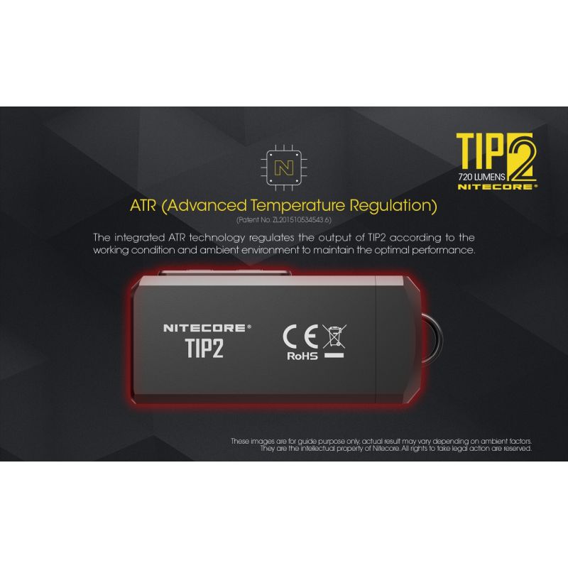 NITECORE TIPP2 XP-G3 S3 LED 720 Lumen USB Wiederaufladbare Schlüsselanhänger Tastenlampe