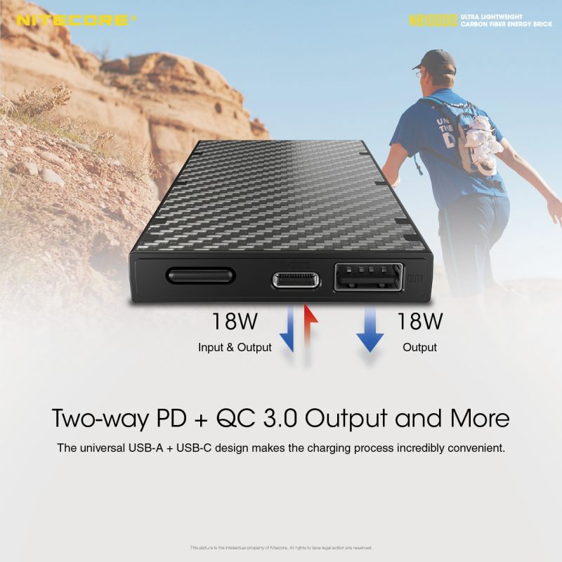 NITECORE NB10000 QC Dual Port USB / USB-C 10000MAH Power Bank