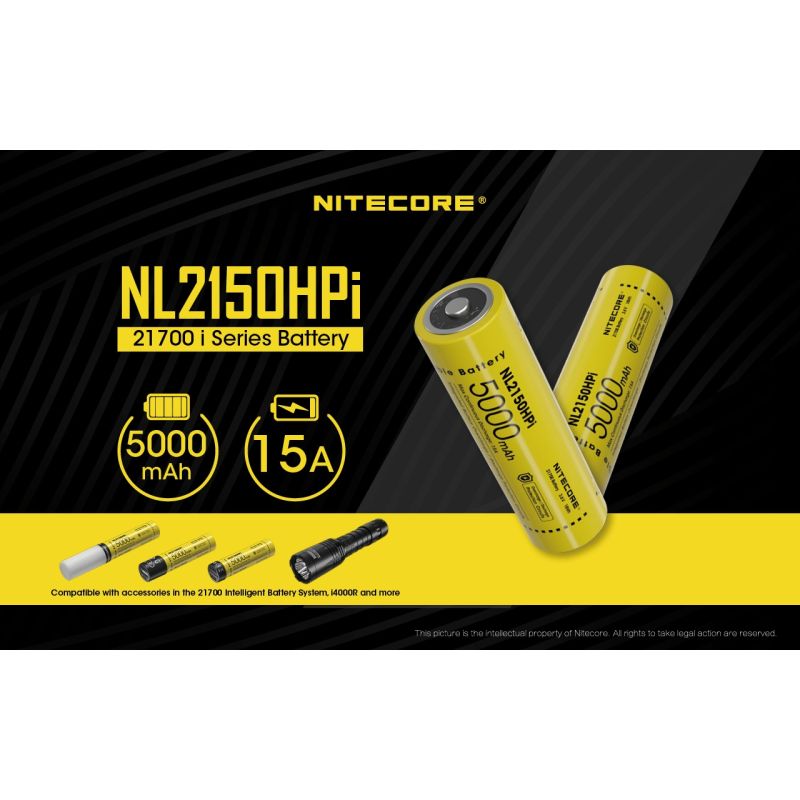 NITECORE NL2150HPI 5000MAH 3.6V 18WH 21700 Li-Ion-Akku