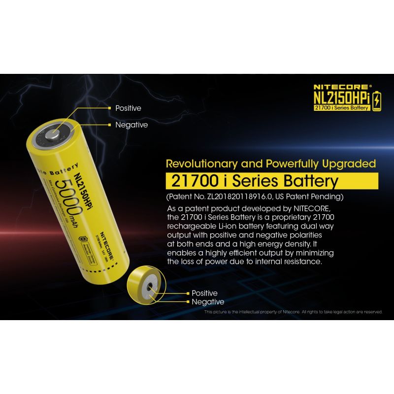 NITECORE NL2150HPI 5000MAH 3.6V 18WH 21700 Li-Ion-Akku