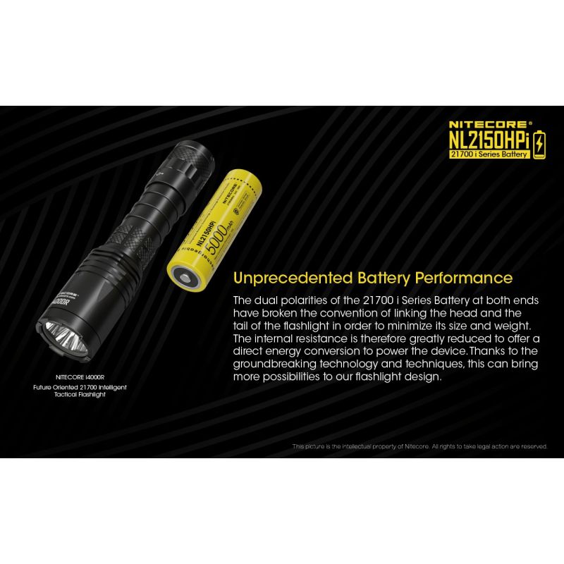 NITECORE NL2150HPI 5000MAH 3.6V 18WH 21700 Li-Ion-Akku
