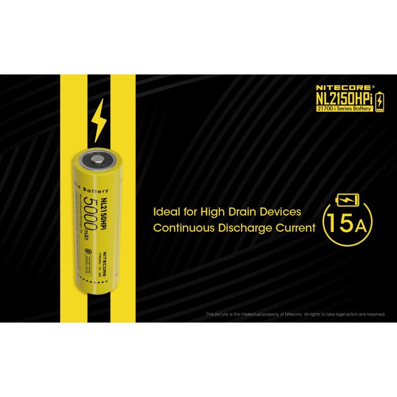 NITECORE NL2150HPI 5000MAH 3.6V 18WH 21700 Li-Ion-Akku