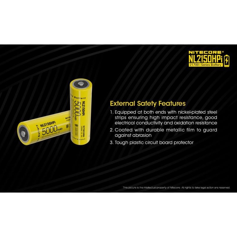 NITECORE NL2150HPI 5000MAH 3.6V 18WH 21700 Li-Ion-Akku