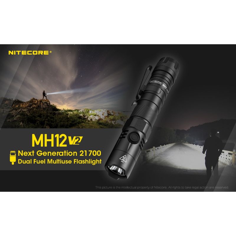 Nitecore MH12 V2 XP-L2 V6 LED 1200 Lumen 21700 Batterie-Taschenlampe