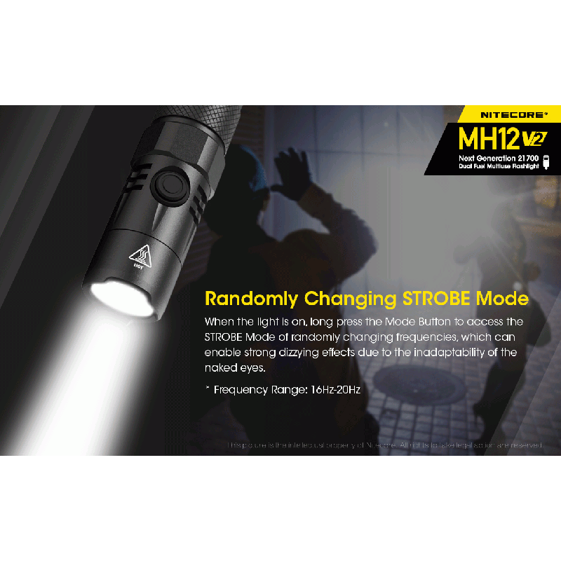 Nitecore MH12 V2 XP-L2 V6 LED 1200 Lumen 21700 Batterie-Taschenlampe