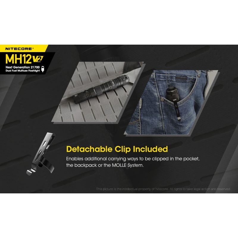 Nitecore MH12 V2 XP-L2 V6 LED 1200 Lumen 21700 Batterie-Taschenlampe