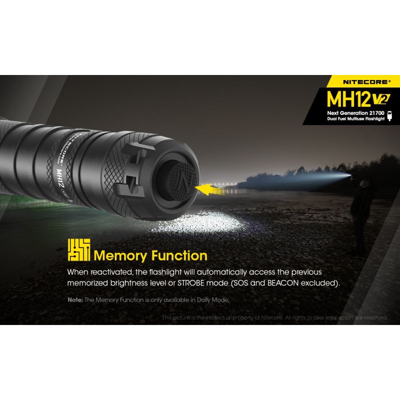 Nitecore MH12 V2 XP-L2 V6 LED 1200 Lumen 21700 Batterie-Taschenlampe