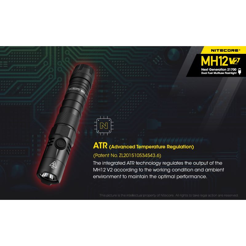 Nitecore MH12 V2 XP-L2 V6 LED 1200 Lumen 21700 Batterie-Taschenlampe