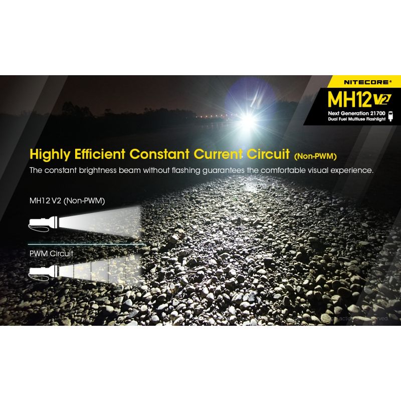 Nitecore MH12 V2 XP-L2 V6 LED 1200 Lumen 21700 Batterie-Taschenlampe