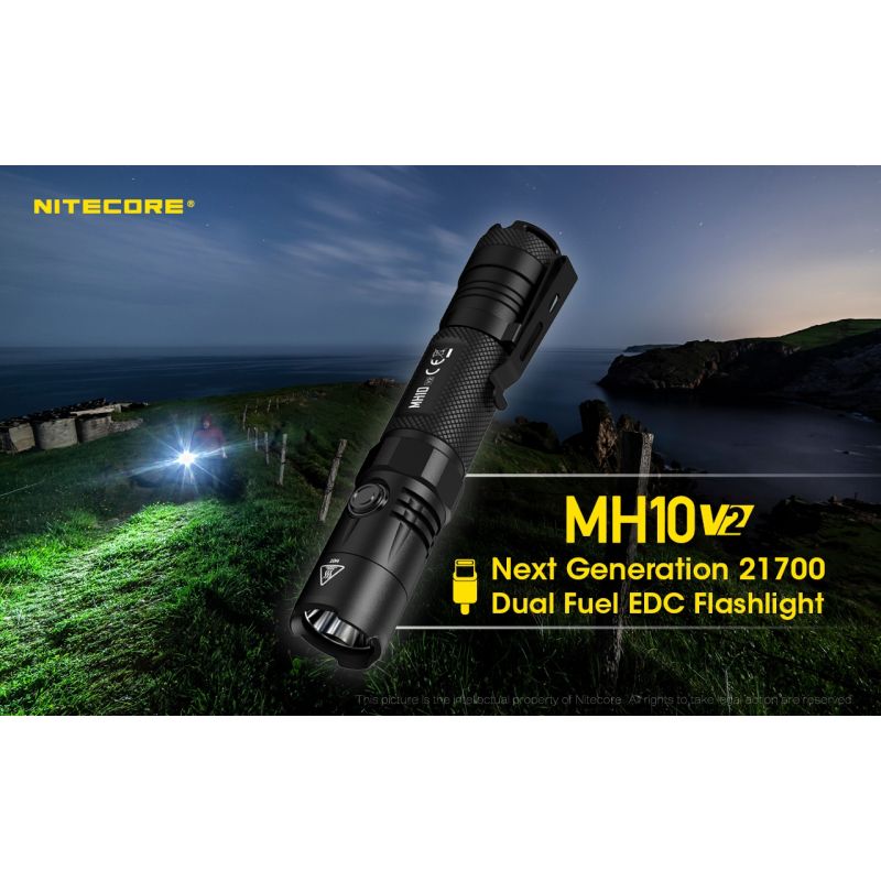 NITECORE MH10 V2 XP-L2 V6 LED 1200 Lumen USB-C Ladegerät 21700 Batterie-Taschenlampe