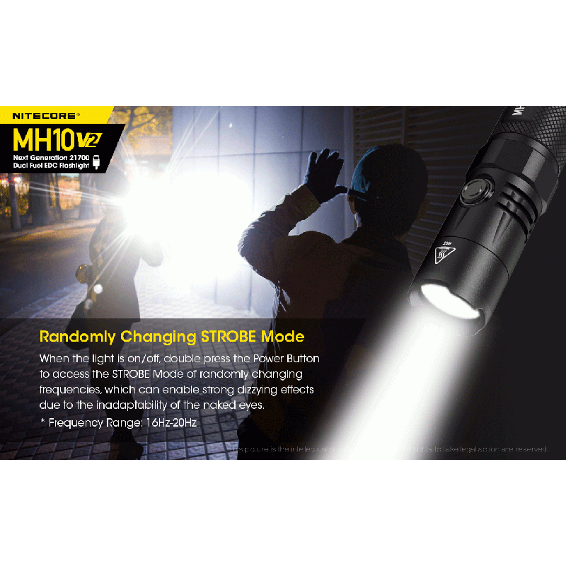 NITECORE MH10 V2 XP-L2 V6 LED 1200 Lumen USB-C Ladegerät 21700 Batterie-Taschenlampe