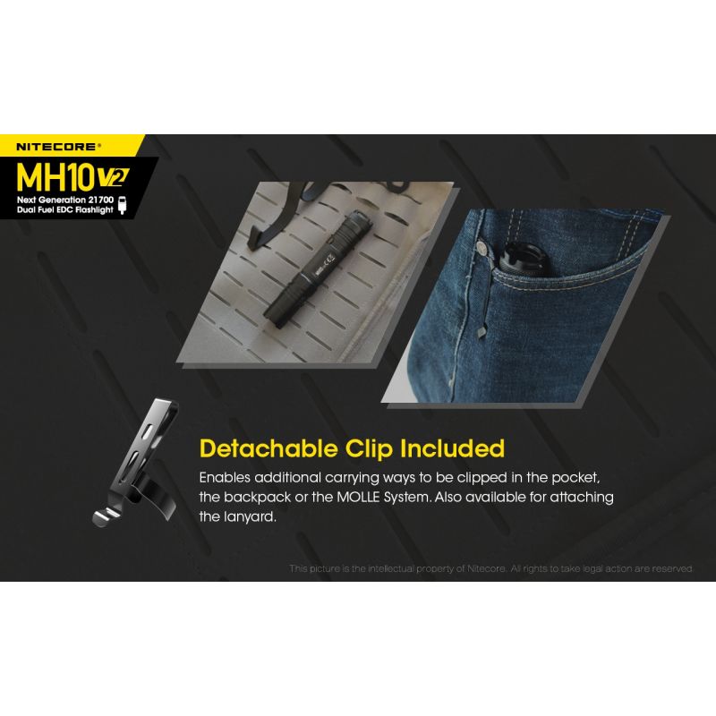 NITECORE MH10 V2 XP-L2 V6 LED 1200 Lumen USB-C Ladegerät 21700 Batterie-Taschenlampe