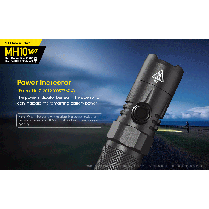 NITECORE MH10 V2 XP-L2 V6 LED 1200 Lumen USB-C Ladegerät 21700 Batterie-Taschenlampe