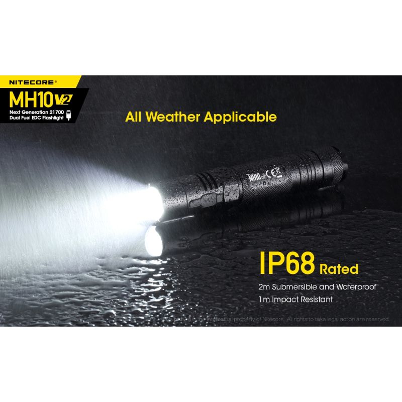 NITECORE MH10 V2 XP-L2 V6 LED 1200 Lumen USB-C Ladegerät 21700 Batterie-Taschenlampe